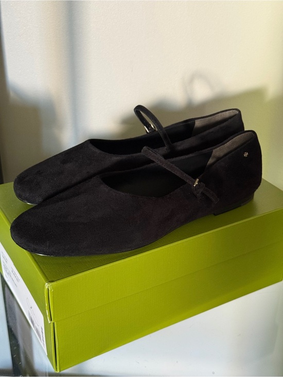 Tory Burch Shoes - Tory Burch Black Suede Mary Jane Flats